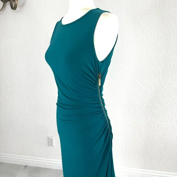 Michael Kors Teal Asymmetrical Sheath Dress - Picture 6 of 9